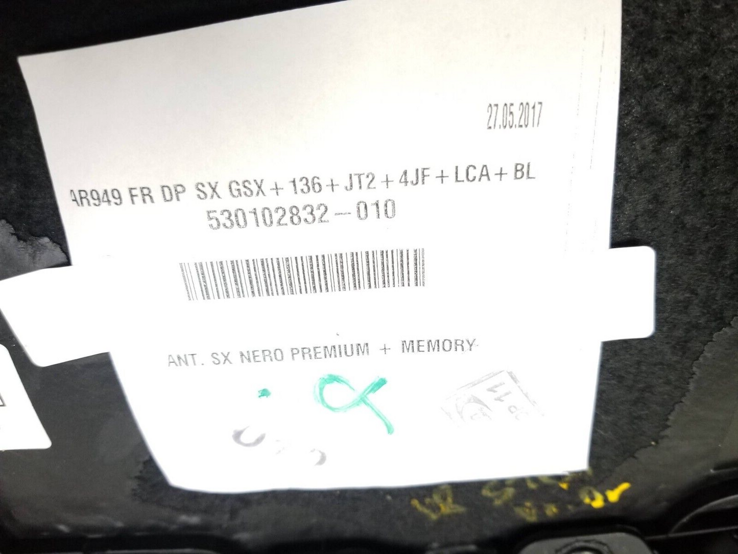 2017-2023 Alfa Romeo Stelvio Door Panel Trim Front Driver Side Left OEM