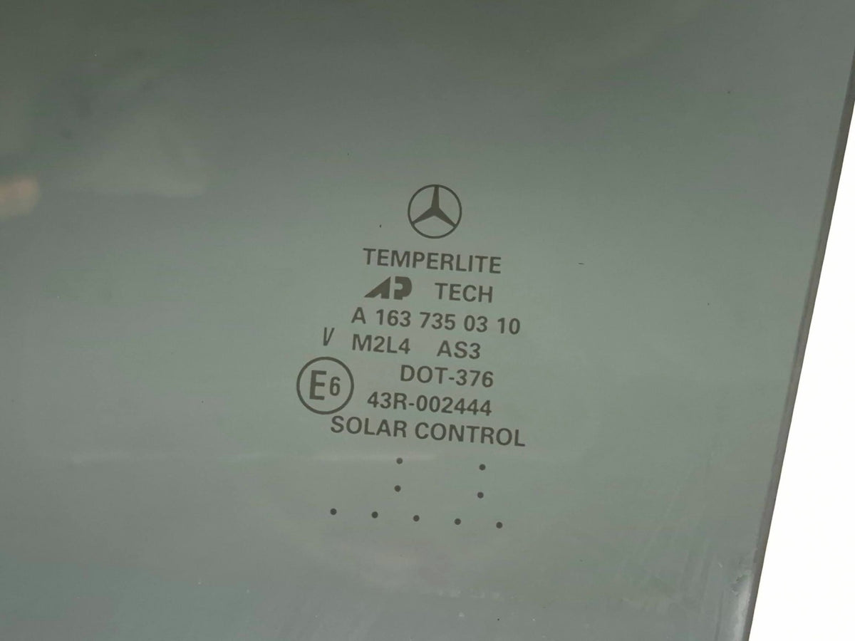 2001 Mercedes Benz W163 Ml320 Rear Door Window Glass Left Driver Side OEM