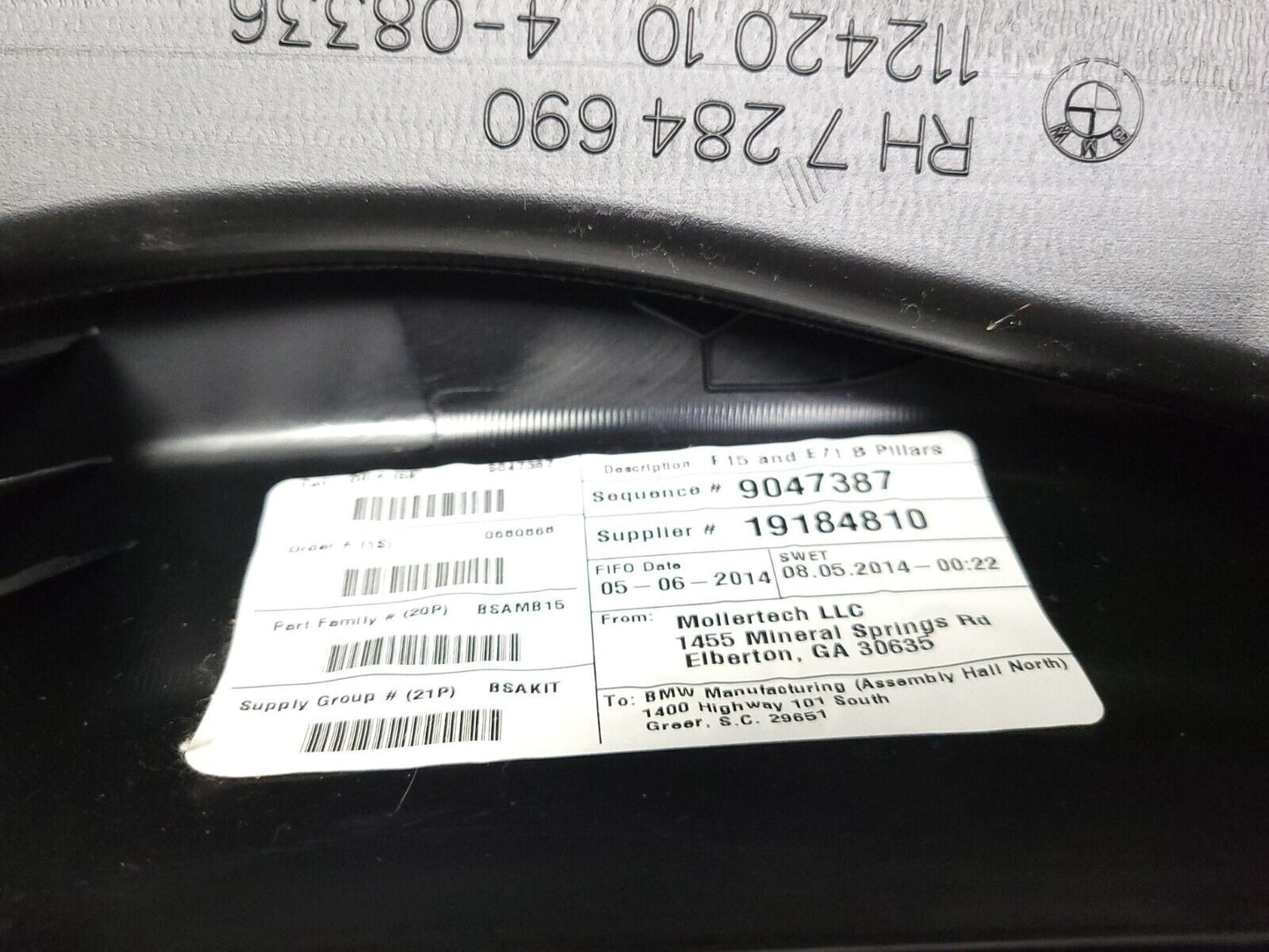 14-18 BMW X5 F15 Center B Pillar Trim Cover Left & Right OEM