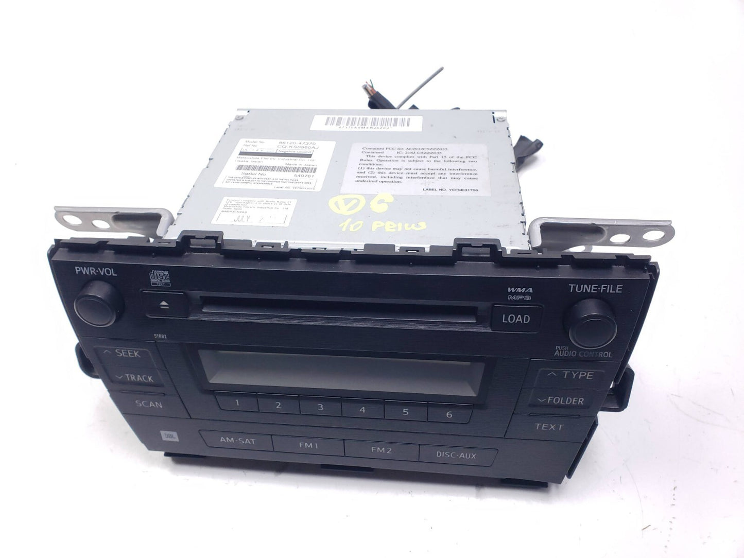 2010 Toyota Prius Cd Player Radio Receiver OEM