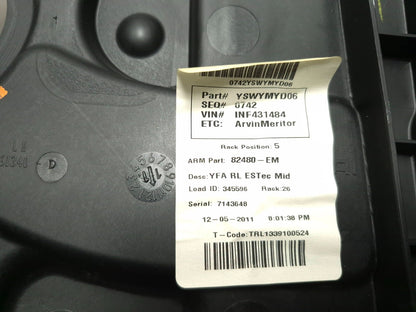 2012 Hyundai Sonata Window Regulator Rear Driver Side Left OEM