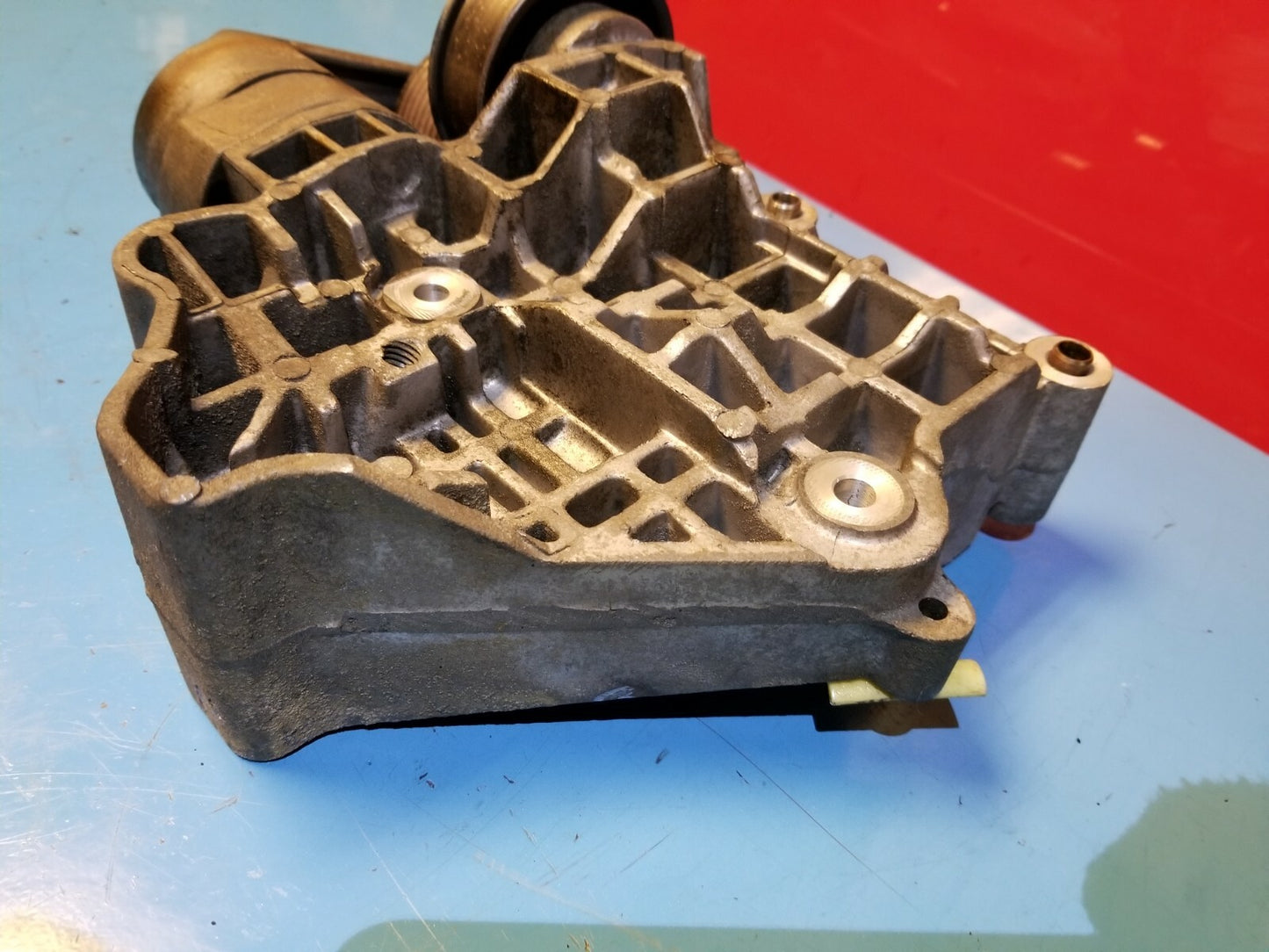 2009 Range Rover Sport Alternator Support Mount Bracket W/ Tensioner Pulley OEM
