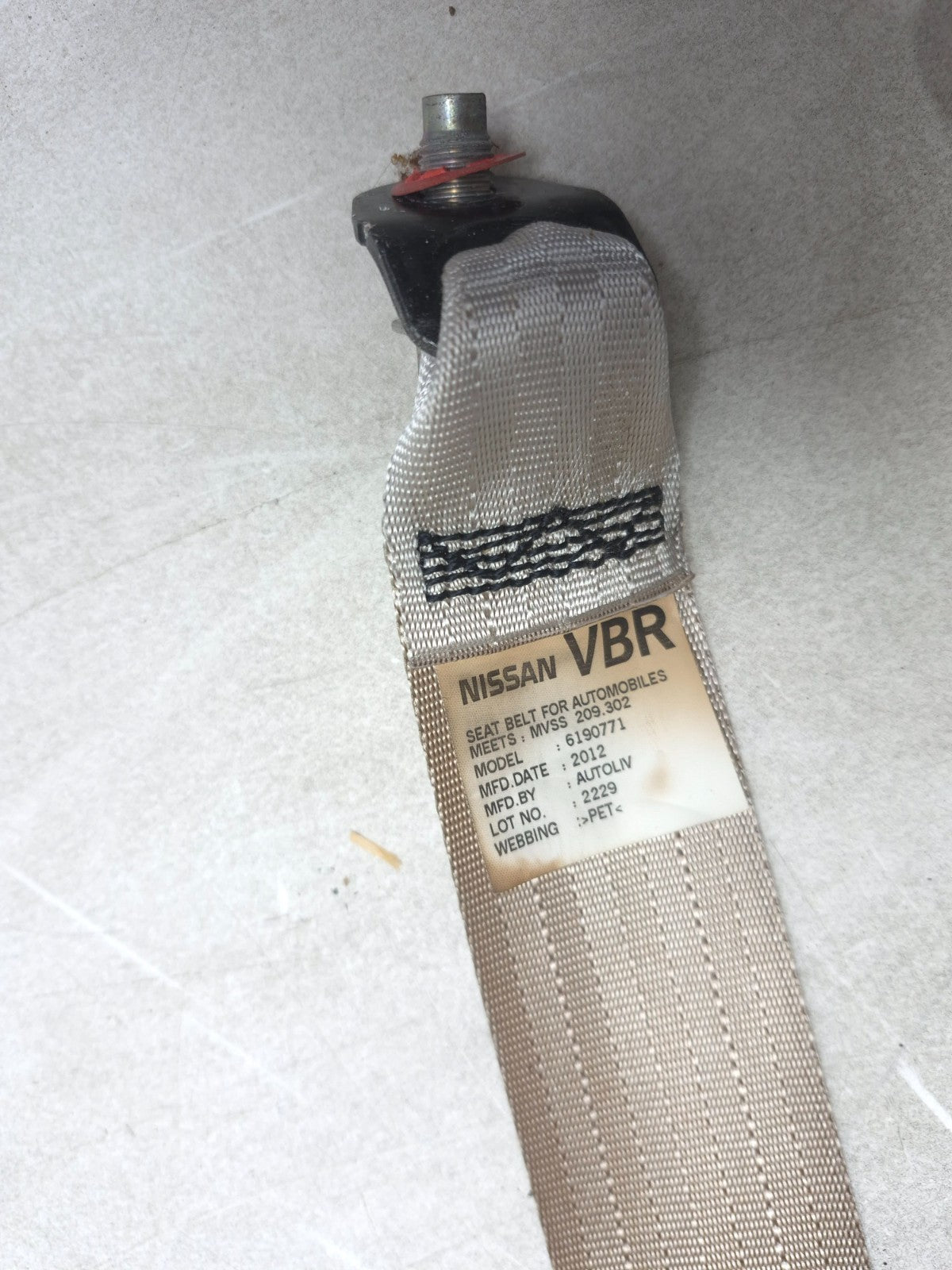 2012 Nissan Leaf Rear Seat Belt Retractor Left & Right OEM