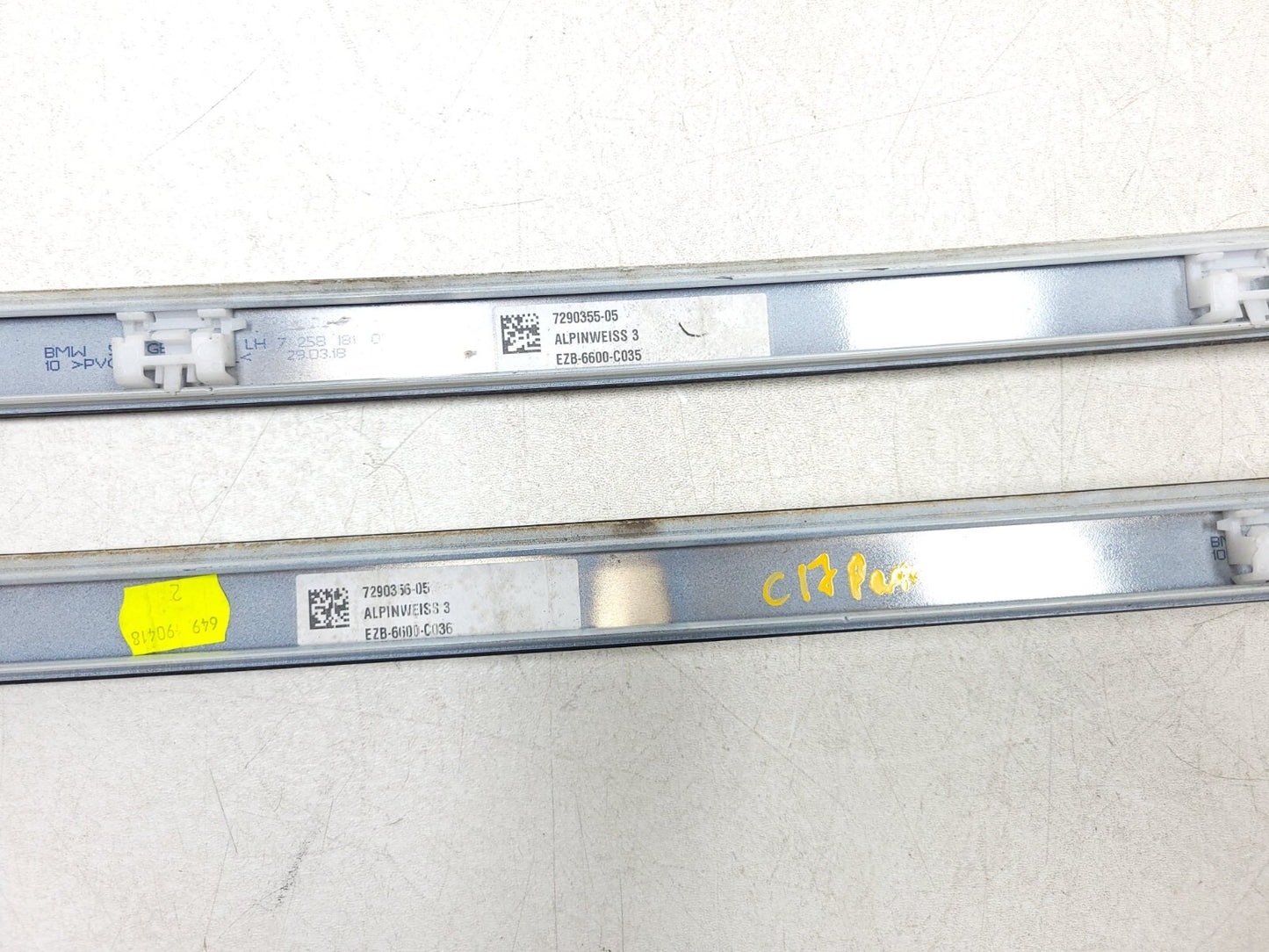 13-18 BMW 330xi F30 Sedan Roof Rack Rail Molding Trim Pair White OEM ✅