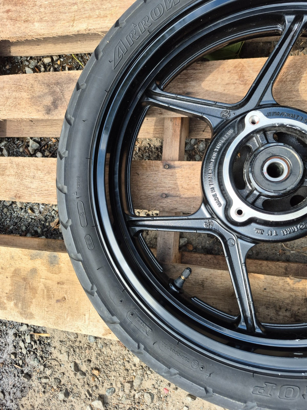 2008 Kawasaki Ninja 250r Ex250 Wheel Rim & Tire Front & Rear *straight* OEM