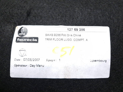 2007 Saab 9-5 2.3t Aero Trunk Mat Cover OEM