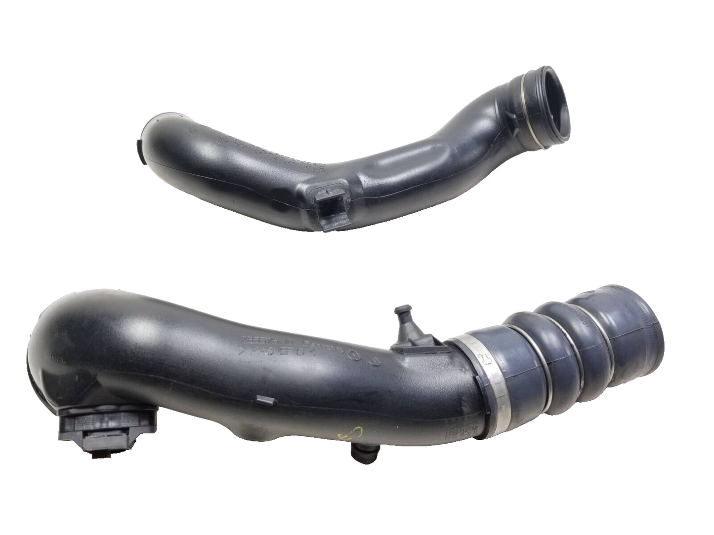 2011-2013 BMW X5 X6 E70 E71 Upper Intercooler Hose Pipe Tube 2pcs 3.0l OEM