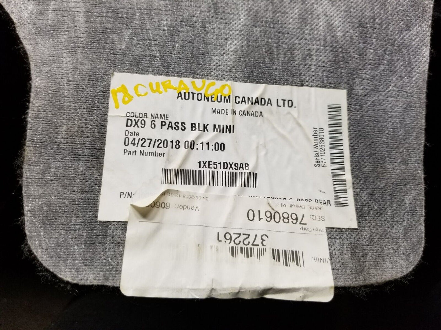 16 17 18 19 20 Dodge Durango Carpet Rear Trunk Cover Liner Mat Floor OEM 63k