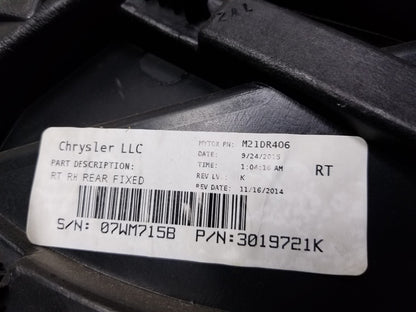 2011- 2020 Dodge Grand Caravan Carrier Plate Panel Rear Passenger Side Right OEM