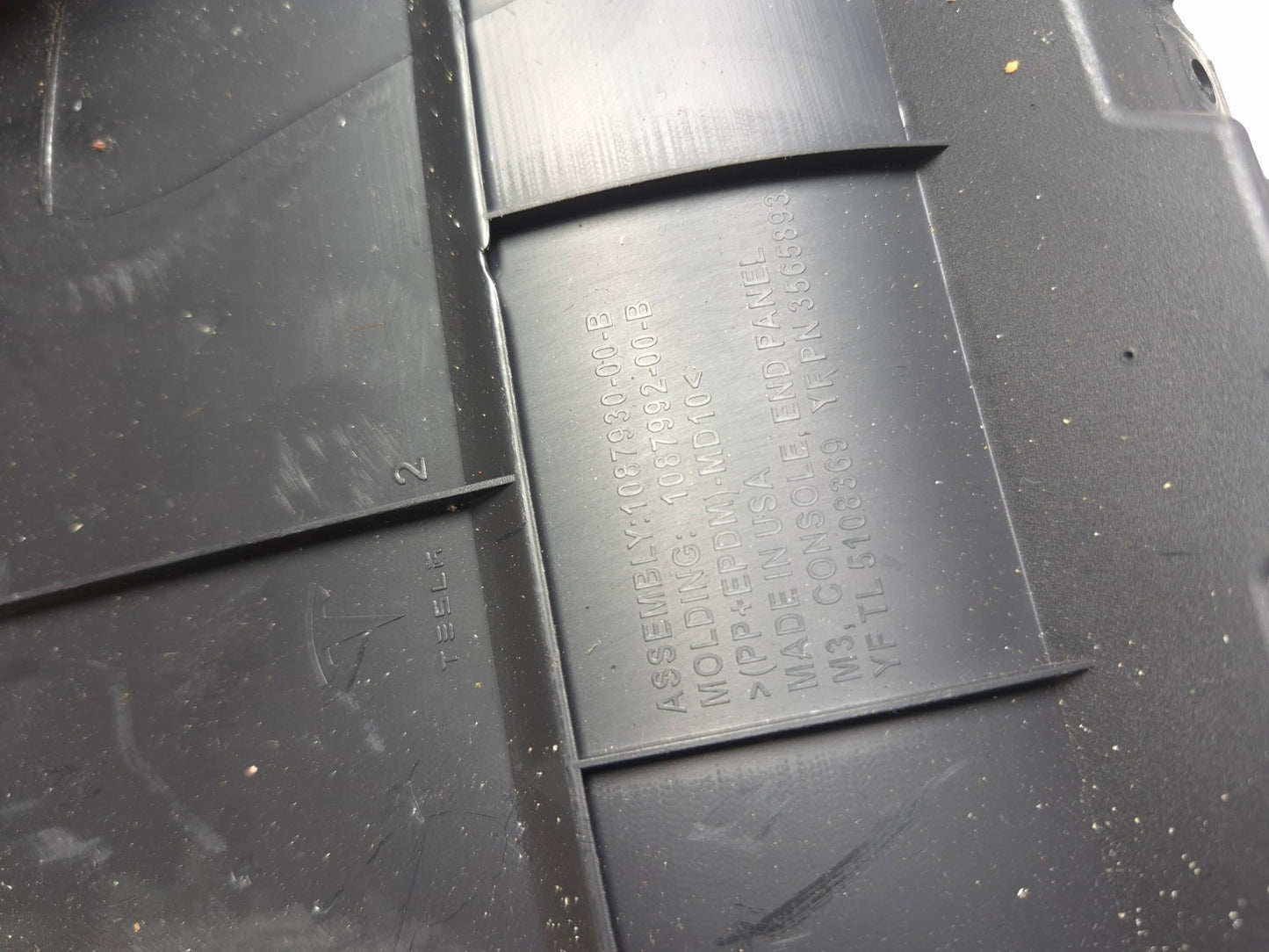2019 Tesla Model 3 Center Console Upper End Trim Cover OEM