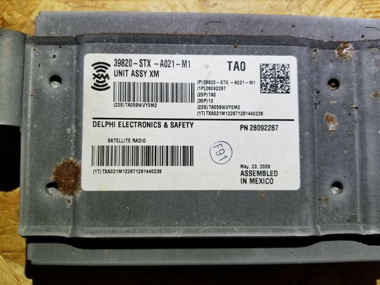 07 08 09 Acura Mdx Satellite Radio Receiver 39820-stx-a021-m1 OEM