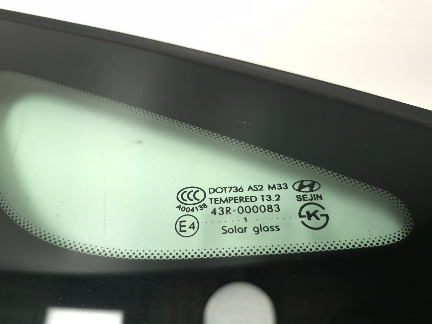 2012 Hyundai Sonata Quarter Vent Glass Rear Driver Side Left OEM