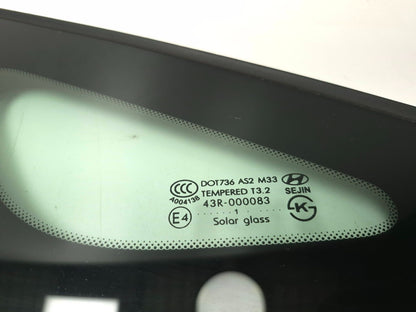 2012 Hyundai Sonata Quarter Vent Glass Rear Driver Side Left OEM