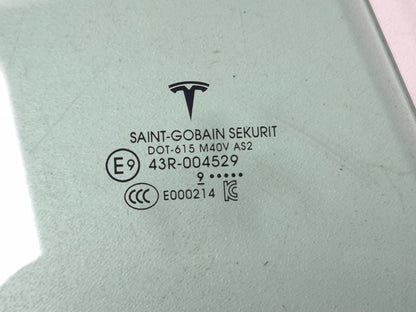 2019 Tesla Model 3 Rear Door Window Glass Passenger Side Right OEM