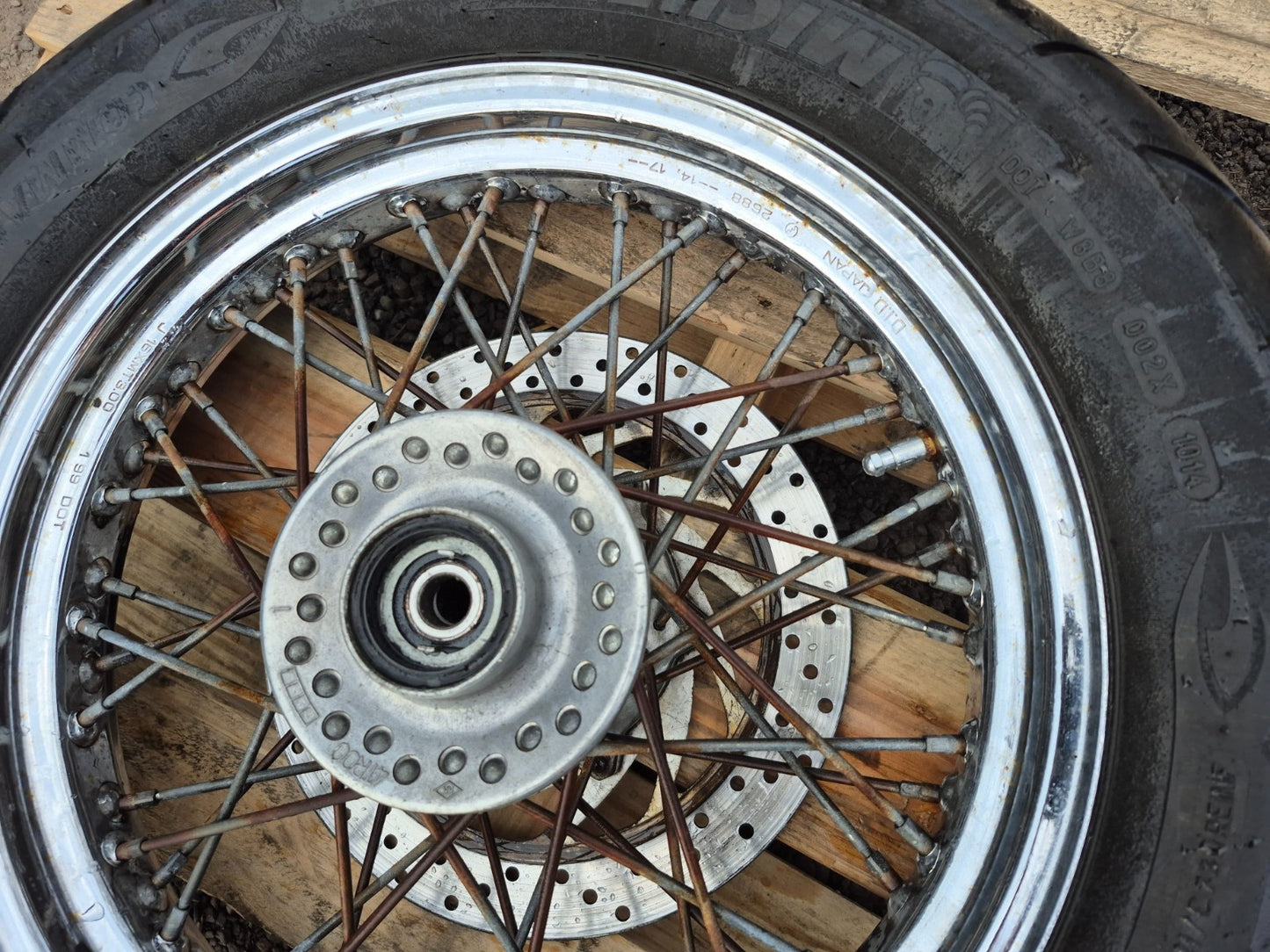 1999 Yamaha Xvs650 Front Wheel Rim W/ Tire 130/90 R16 OEM