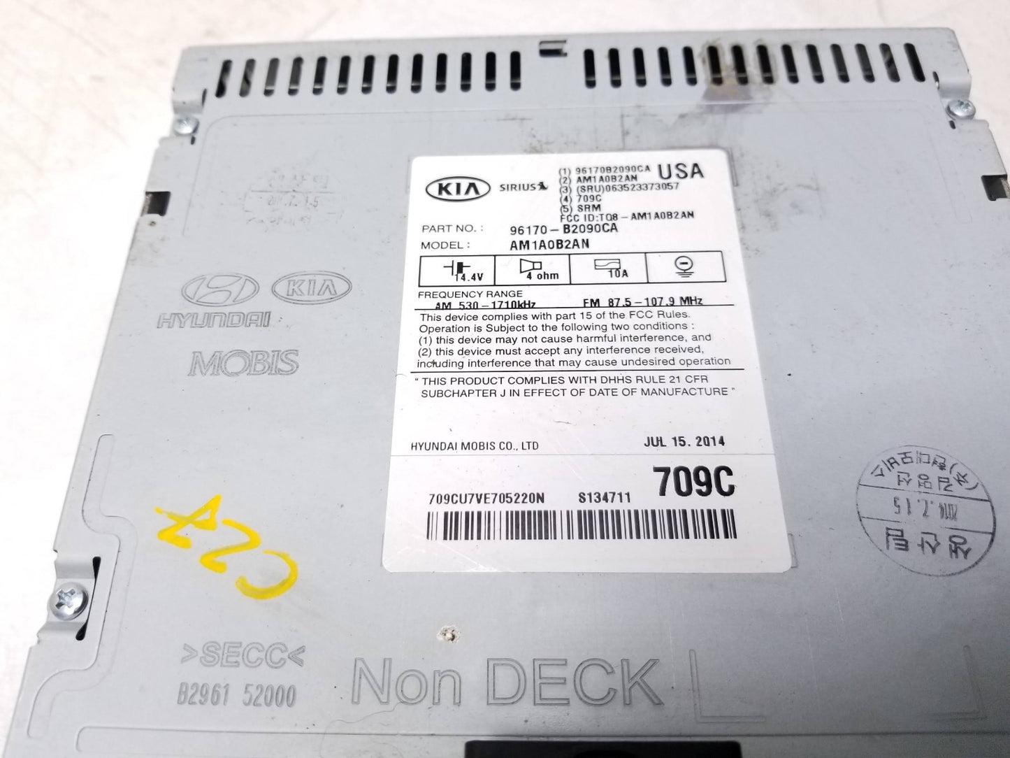 2014 - 2019 Kia Soul AM FM Radio Receiver OEM