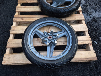 1987 Honda Cbr 1000 F Rear & Front Wheel W/ Tire Pair 17" OEM