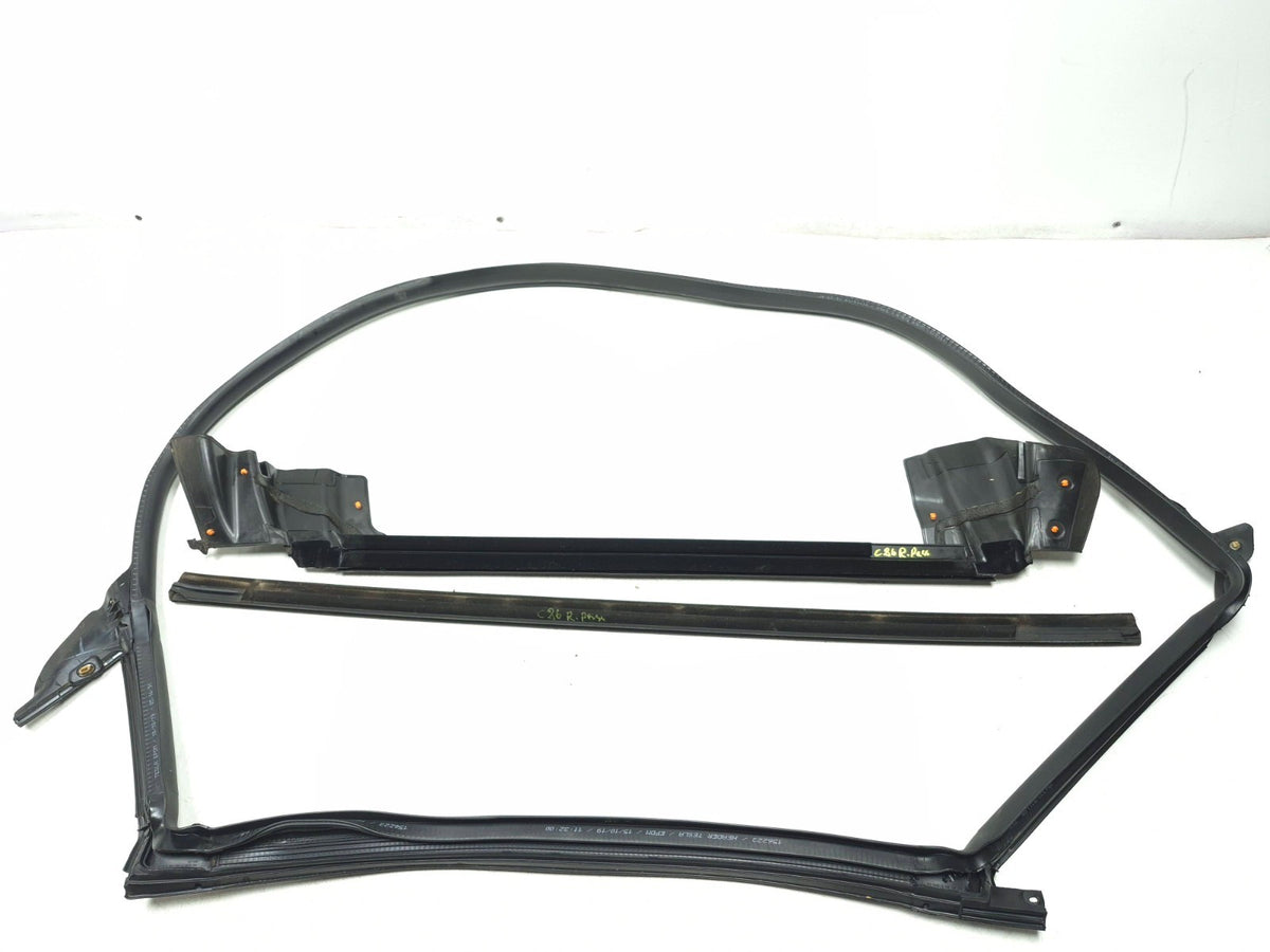 2020 Tesla Model 3 Rear Door Seal & Belt Molding Passenger Side 3 Pcs OEM
