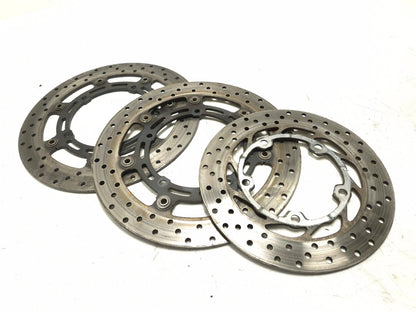 2004 Yamaha Fz6 S Brake Rotor Disc Rear & Front 3 Pcs OEM