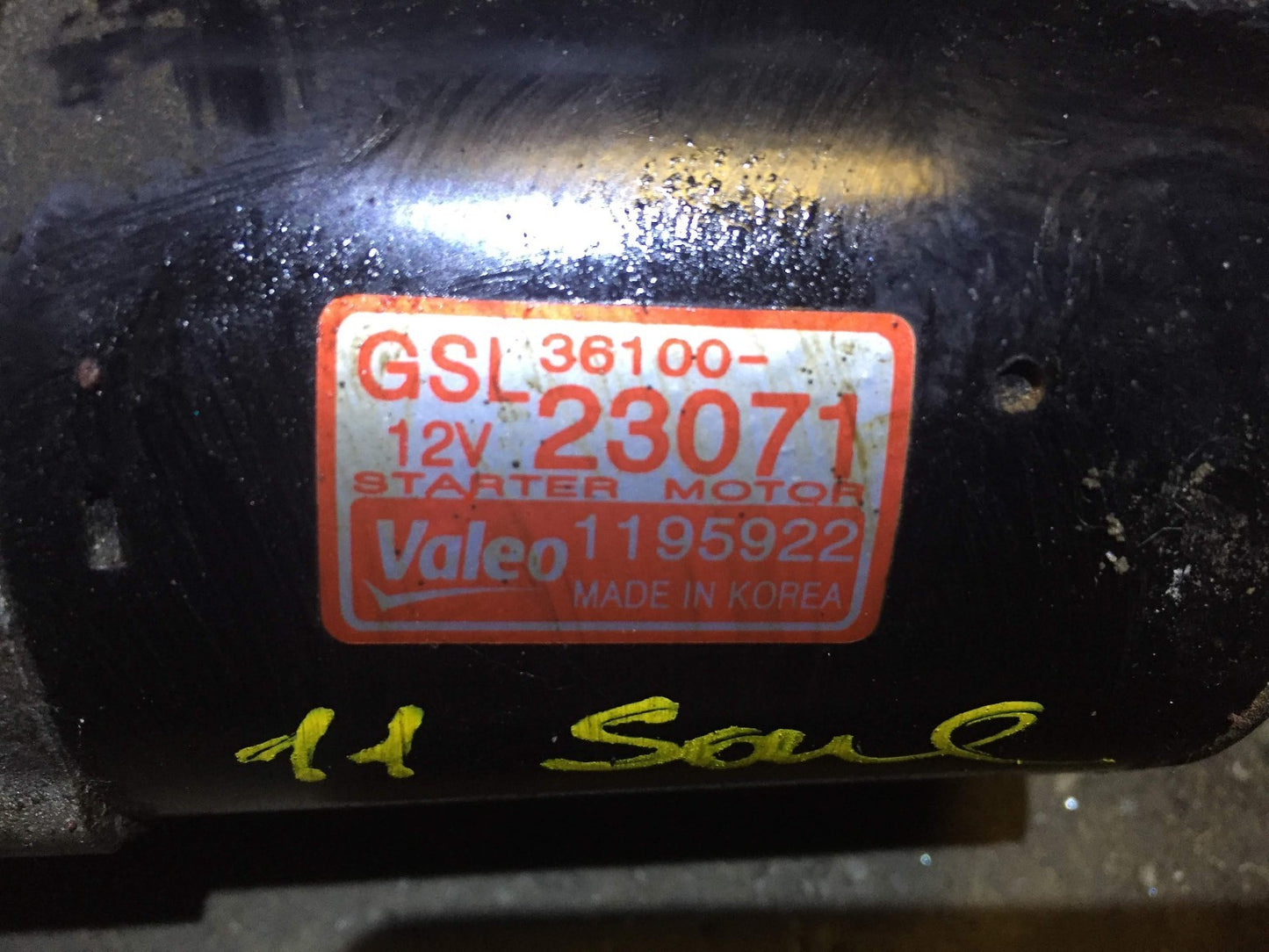 2010 2011 Kia Soul 2.0l Starter Motor 36100-23071 OEM