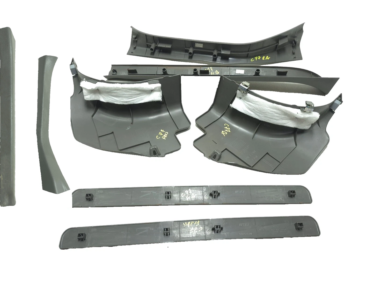 2012 Nissan Leaf Door Scuff Kick Plate Trim Left & Right Side  8pcs OEM