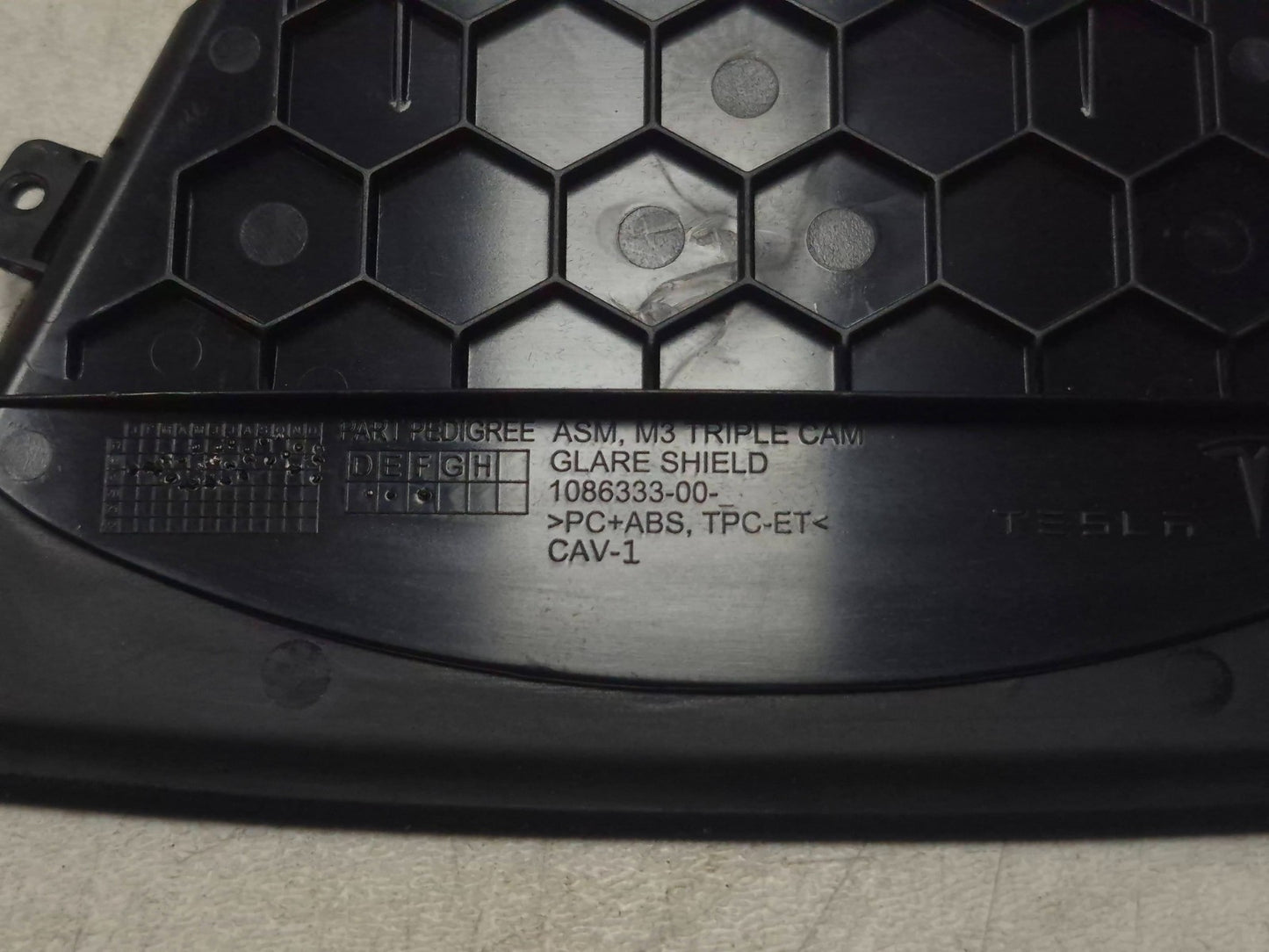 2019 Tesla Model 3 Front Camera Cover Panel OEM