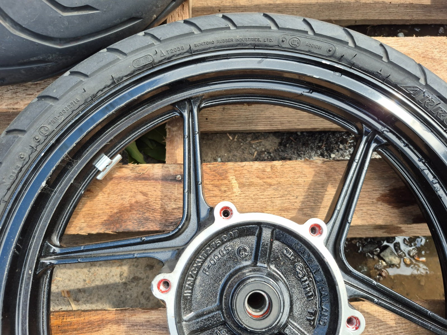 2008 Kawasaki Ninja 250r Ex250 Wheel Rim & Tire Front & Rear *straight* OEM