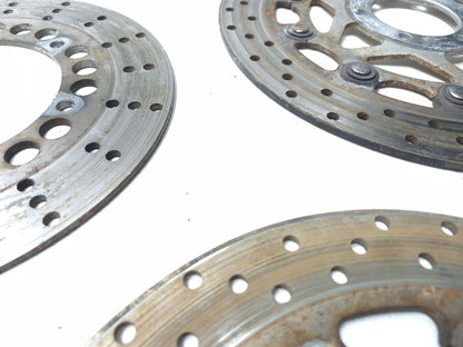 1991 Yamaha Fzr600r Brake Rotor Disc Front & Rear 3pcs OEM