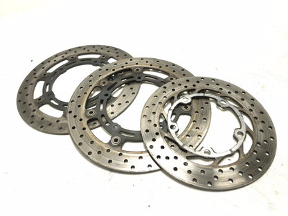 2004 Yamaha Fz6 S Brake Rotor Disc Rear & Front 3 Pcs OEM