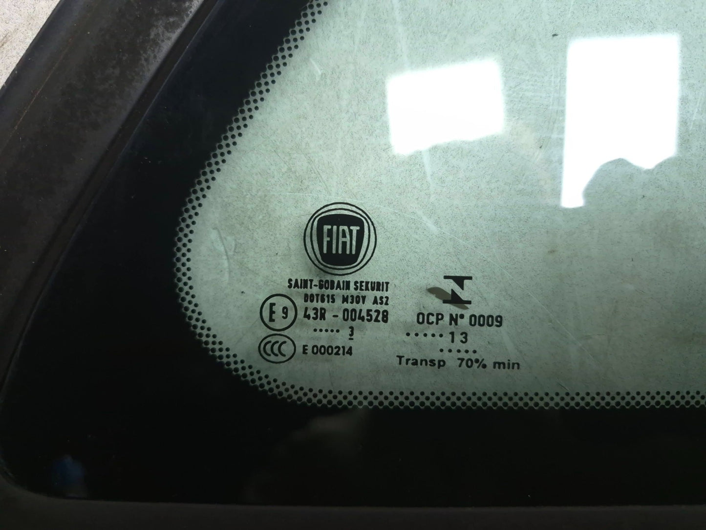 2013 Fiat 500 Turbo Passenger Side Quarter Window OEM