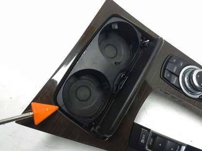2011 BMW 750li Center Console Trim Idrive Controller Gear Shifter Panel Wood OEM