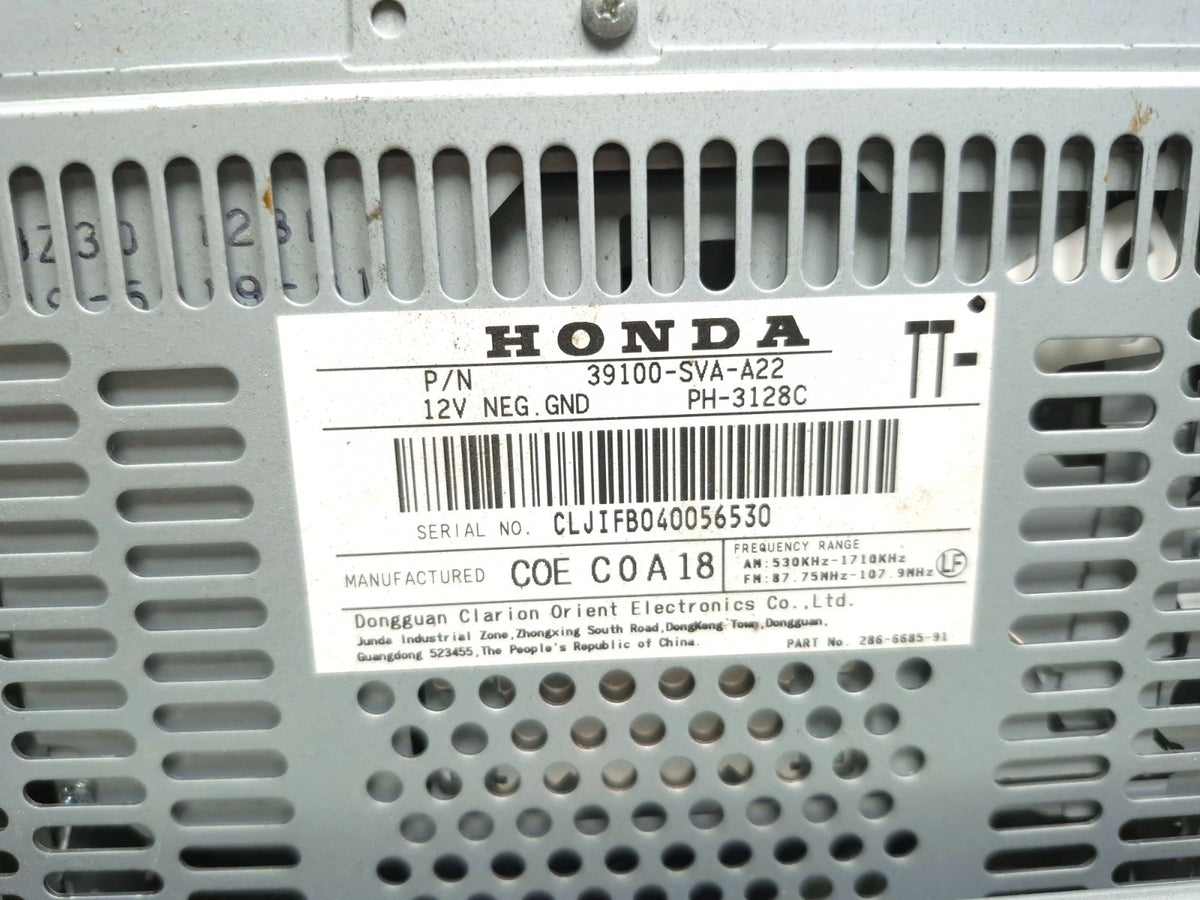 2006-2011 Honda Civic Cd Radio Receiver W/ Trim Bezel OEM