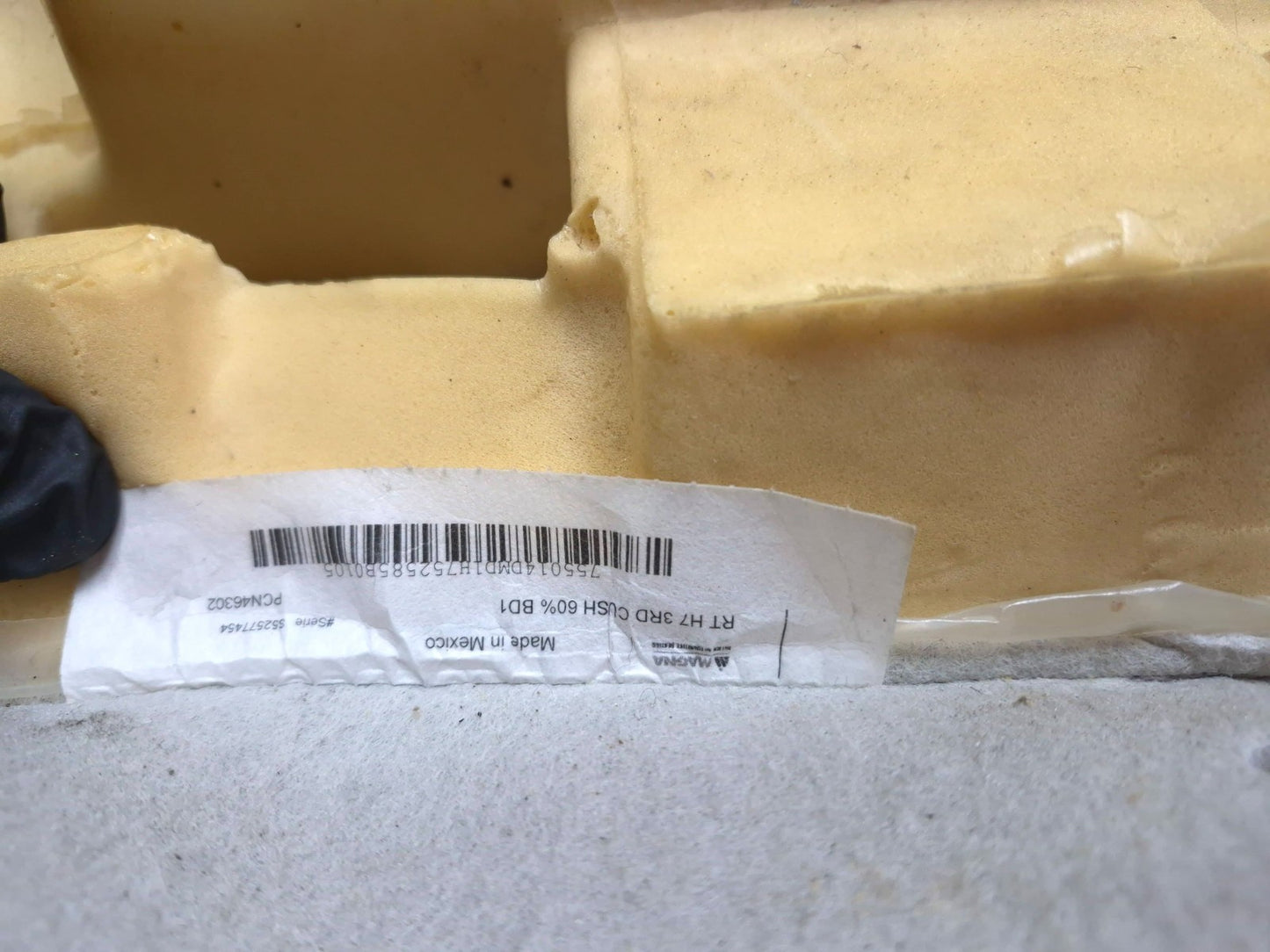 2016 Dodge Grand Caravan 3 Row Lower Seat Foam Cushion Driver Side OEM