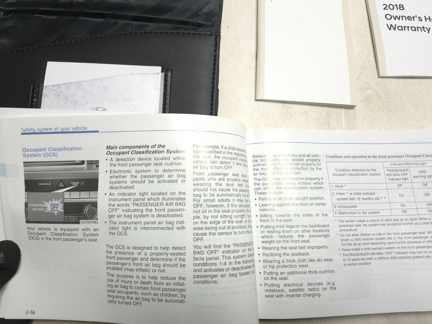 2018 Hyundai Sonata Owner's Manual Book & Case OEM