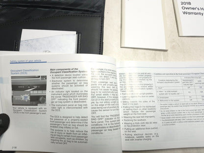 2018 Hyundai Sonata Owner's Manual Book & Case OEM
