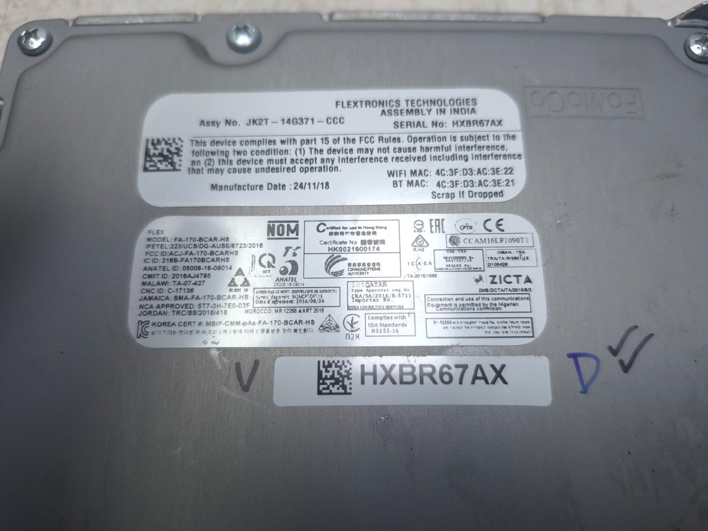 2019 Ford Ecosport Communication Sync Control Module OEM