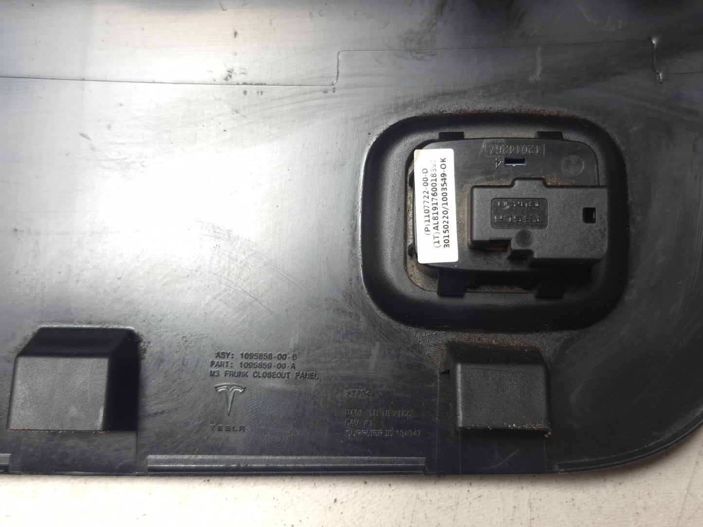 2019 Tesla Model 3 Frunk Closeout Open Switch Hood Latch Cover Trim  OEM