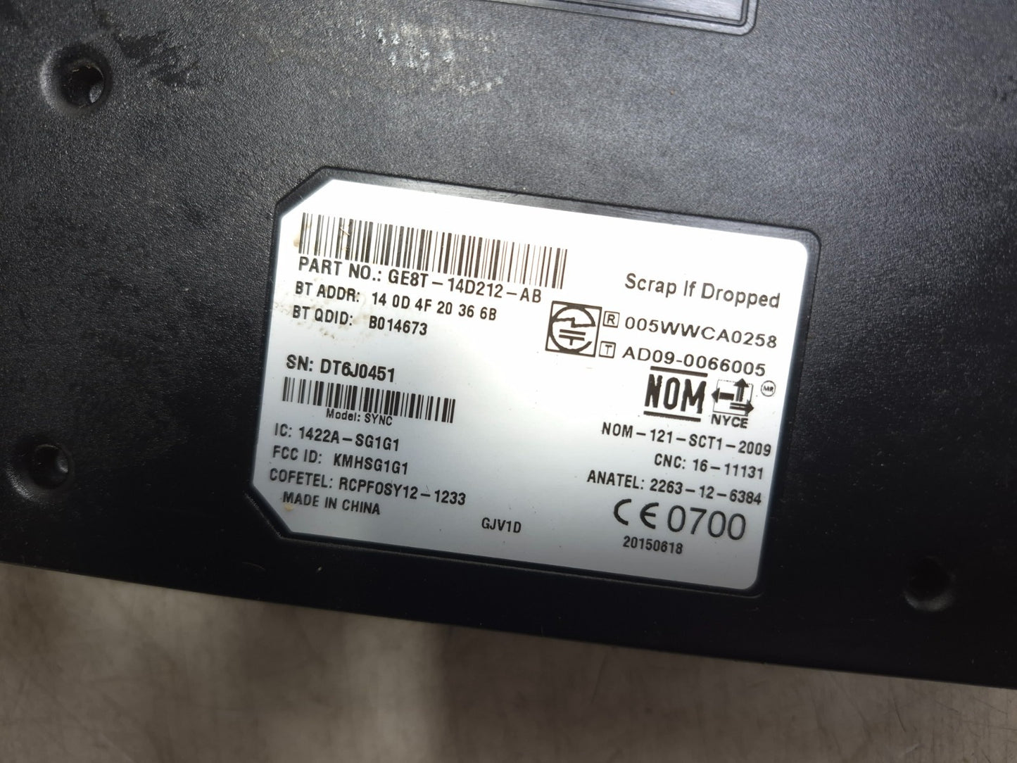 2016 Ford Transit Connect Communication Control Module OEM