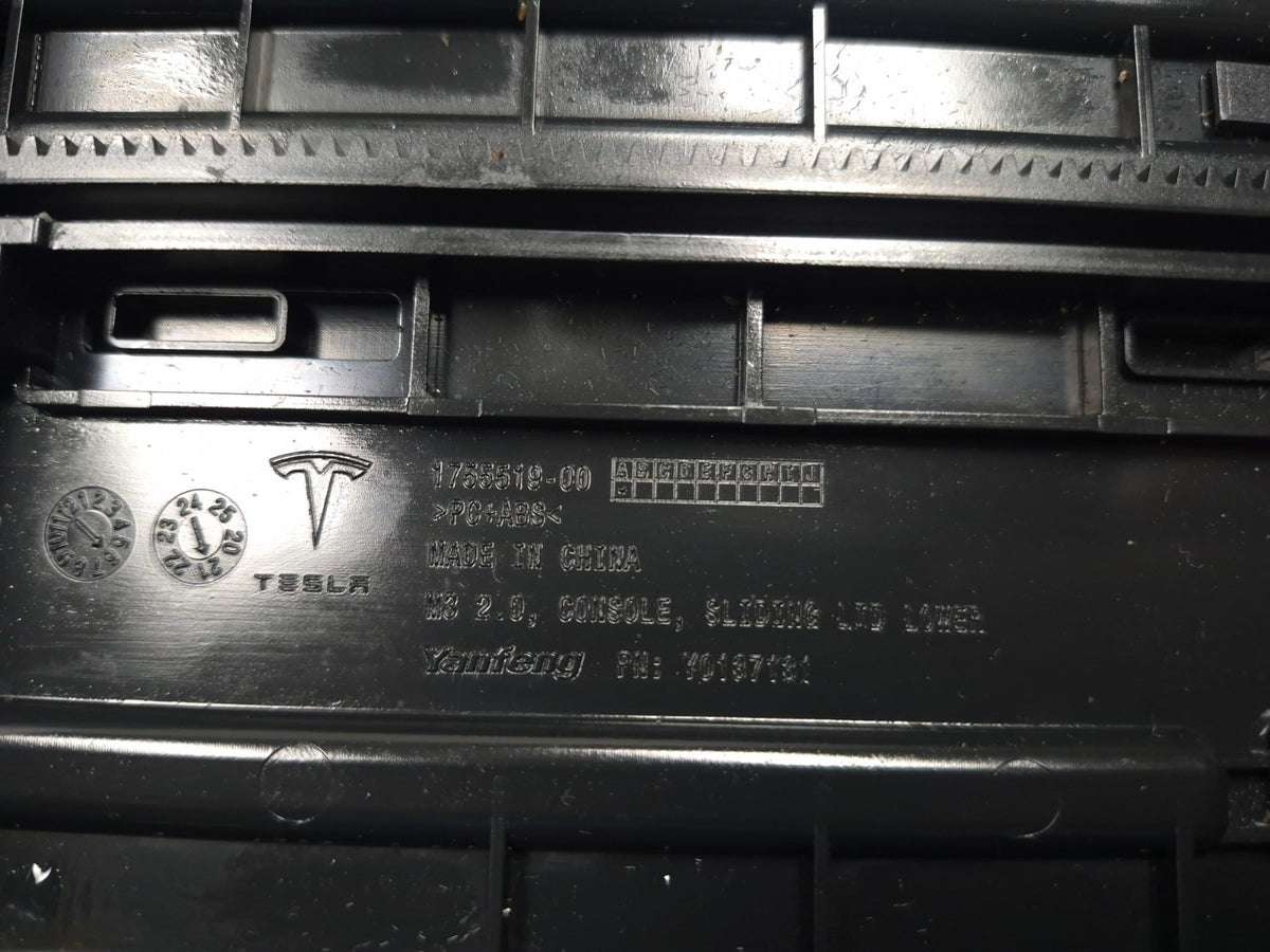2021 Tesla Model 3 Center Console Storage Sliding Bin Lid Cover 1755519-00-a OEM