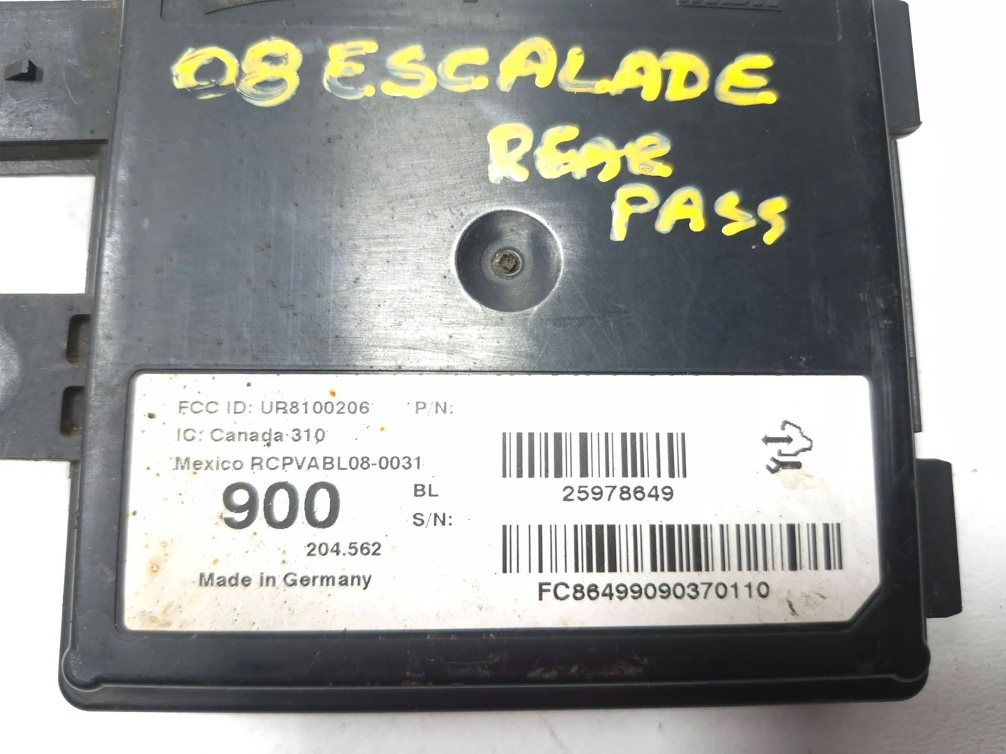 2009 Cadillac Escalade Rear Blind Spot Radar Sensor Module Passenger Right OEM