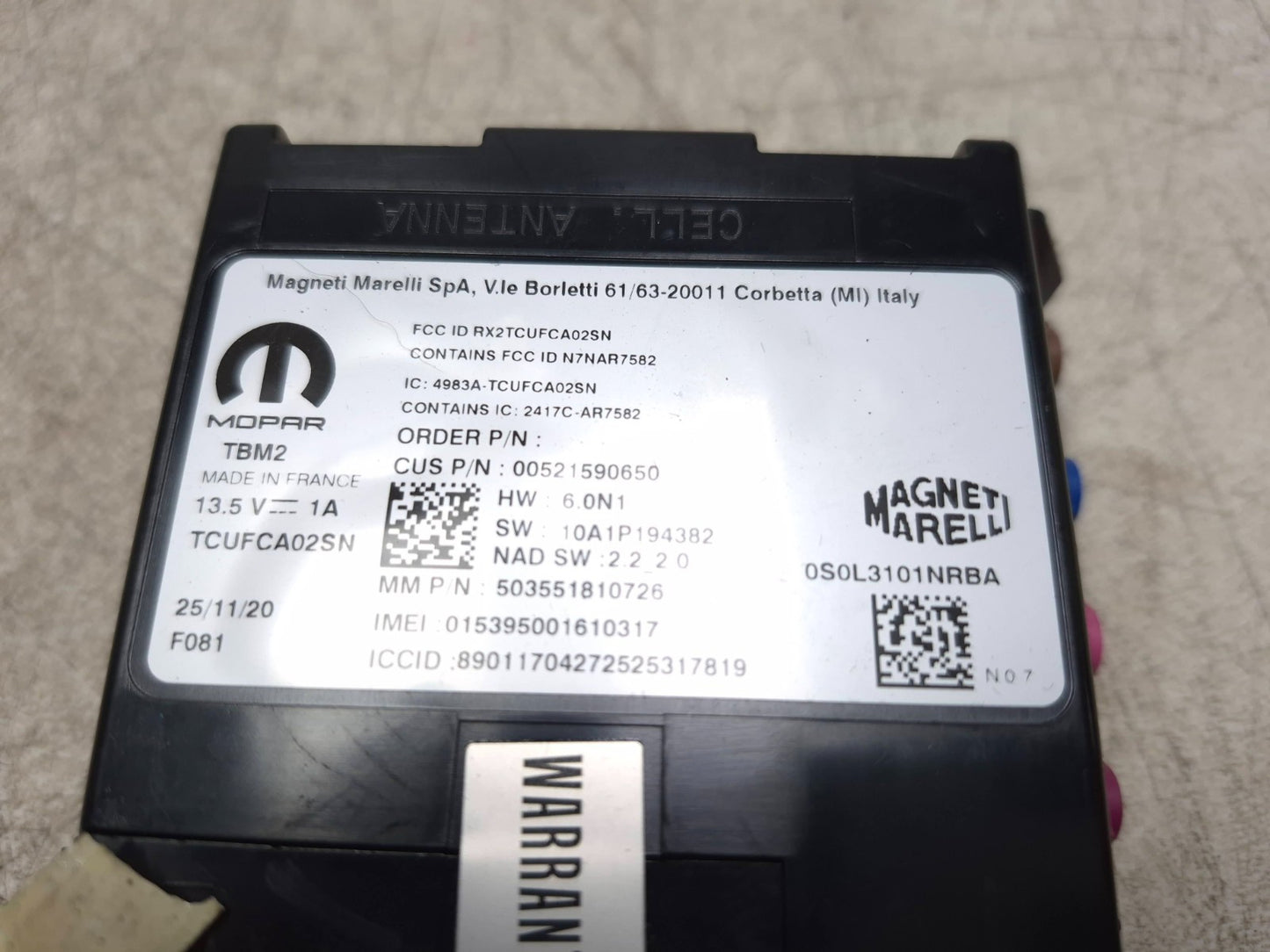 2021 Alfa Romeo Giulia Radio Antenna Telematics Control Module Oem✅