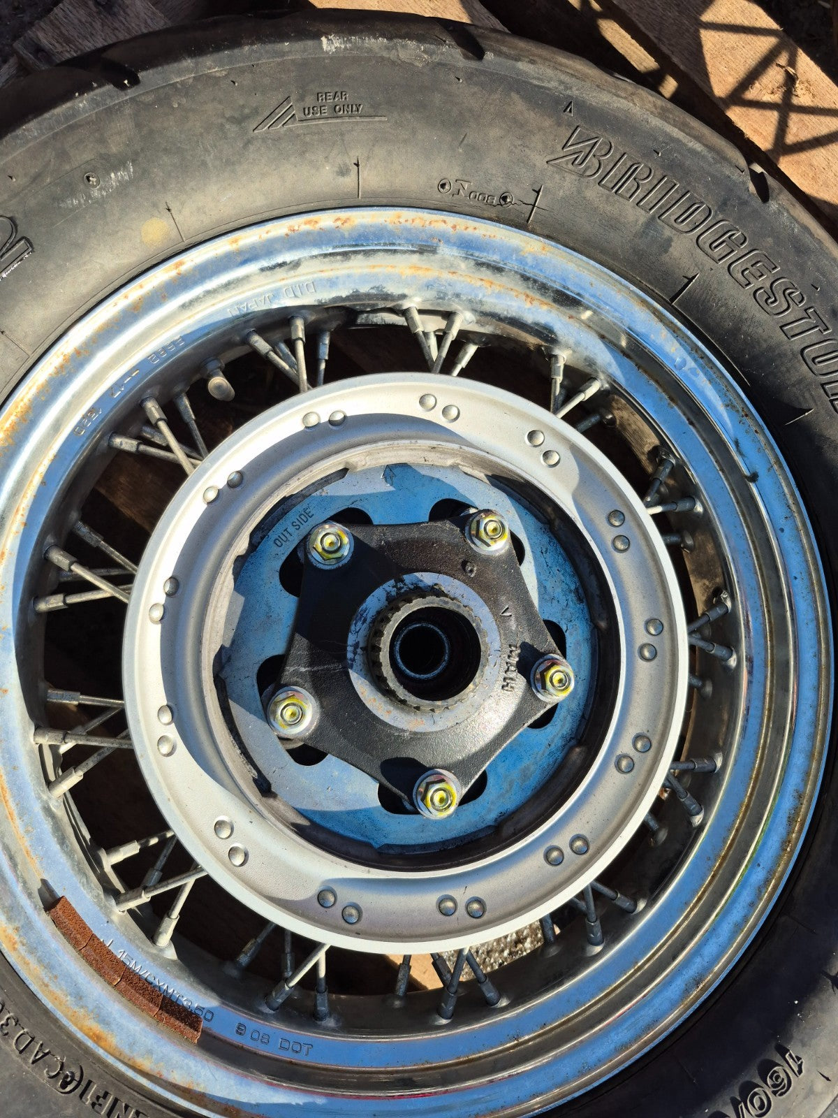 2009 Honda Shadow Vt750 Spirit Wheel Rim & Tire Front & Rear *straight* OEM