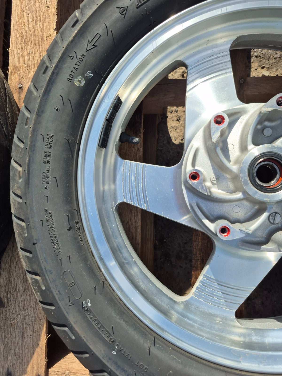 2001 Kawasaki Vulcan 1500 Vn1500 Wheel Rim & Tire Front & Rear *straight* OEM