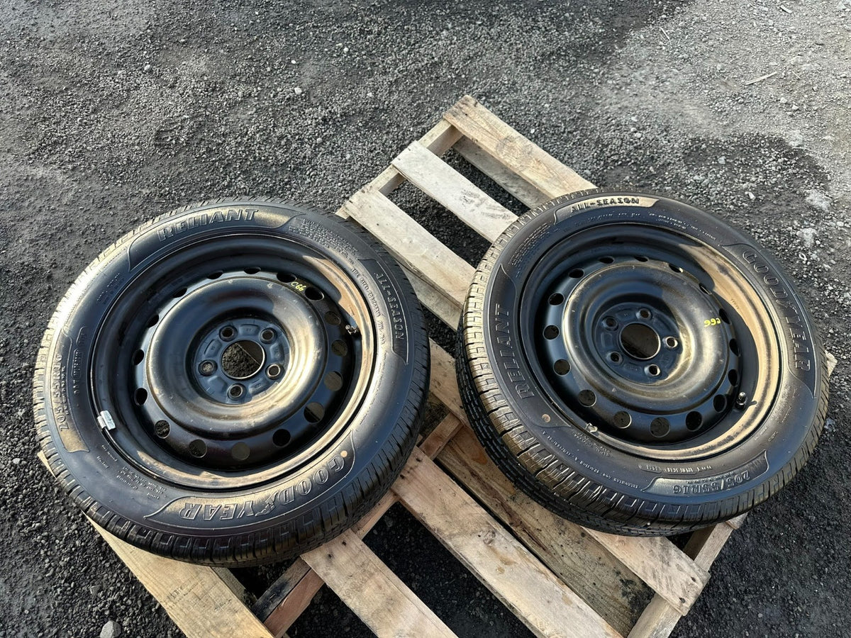 2012 Hyundai Sonata Steel Wheel Rim W/ Tire Good Year 205/55r16 10/32" 2pcs OEM