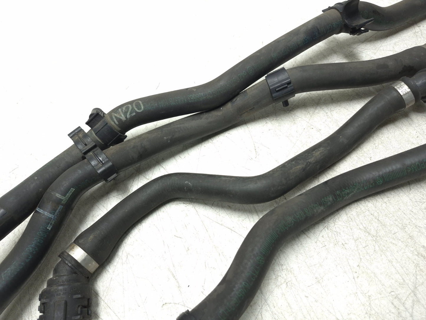 2013 BMW 328i F30 Engine Coolant Hose Pipe Line 4pcs OEM