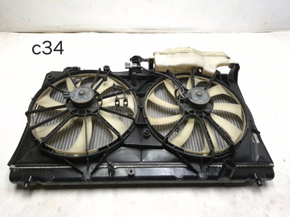 2012 Toyota Camry Front Engine Radiator Dual Fan Motor W/ Reservoir OEM