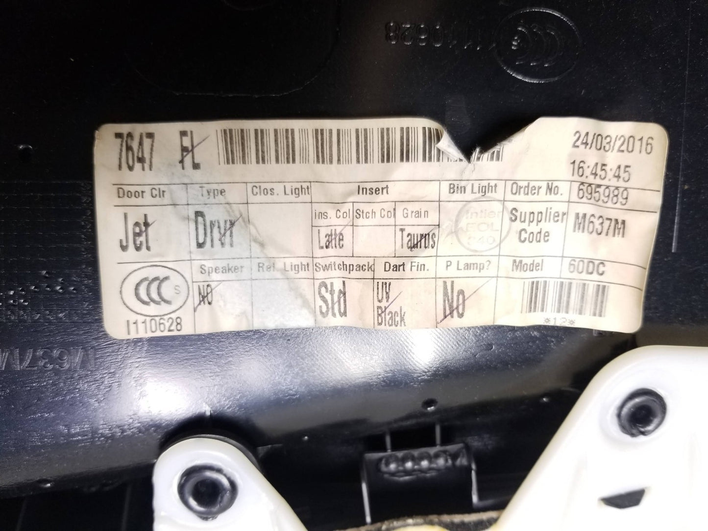 2017 Jaguar Xe Left Driver Door Panel OEM Gx73-23721-aaw