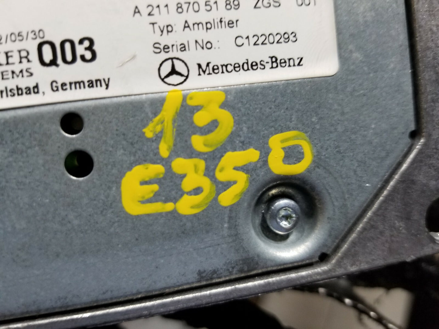 2013 Mercedes E350 Subwoofer Amplifier OEM