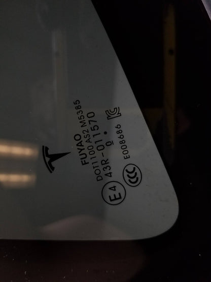 2021 Tesla Model 3 Rear Quarter Vent Glass Driver Side Left OEM