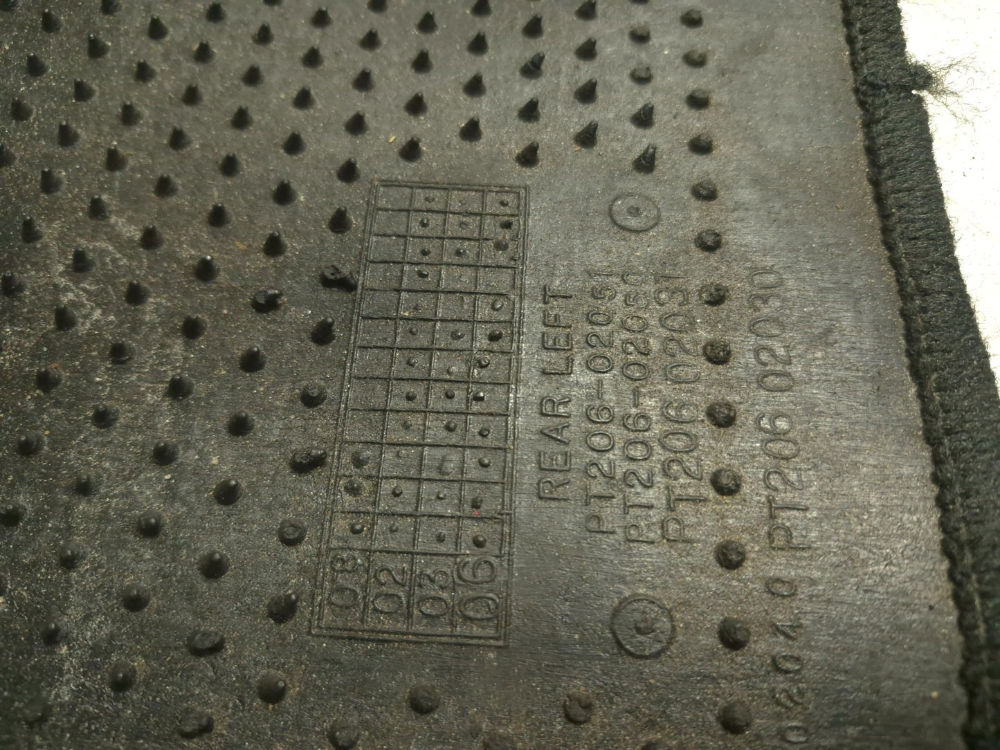 2007 Toyota Corolla Trunk Floor Carpet 3pcs OEM